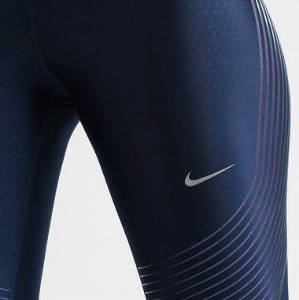 Nike Dri-Fit Running Hyper Power Speed Tight Pants Womens Royal Blue Sz XS